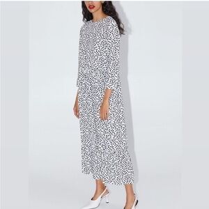 ZARA Women’s Black and White Polka Dot Midi Ruffle Dress Size XS I Saw It First